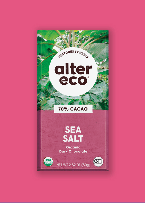 Dark Sea Salt Chocolate Bar, 70% Cacao